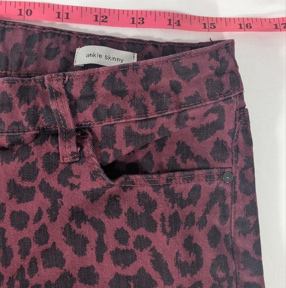 Social Standard Sanctuary Mid Rise Ankle Skinny Leopard Print Pants Size 12 - Picture 8 of 12